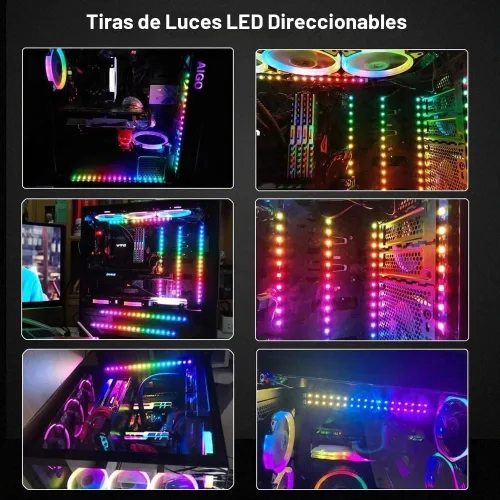 Vista 7 de Controlador ARGB Molex de 5 V mini 3 pines para LED RGB direccionables digitales con control remoto RF 17keys