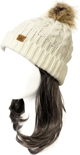 Vista 2 de Allydrew Mommy & Me Mother - Gorro tejido de invierno cálido y suave con pompón