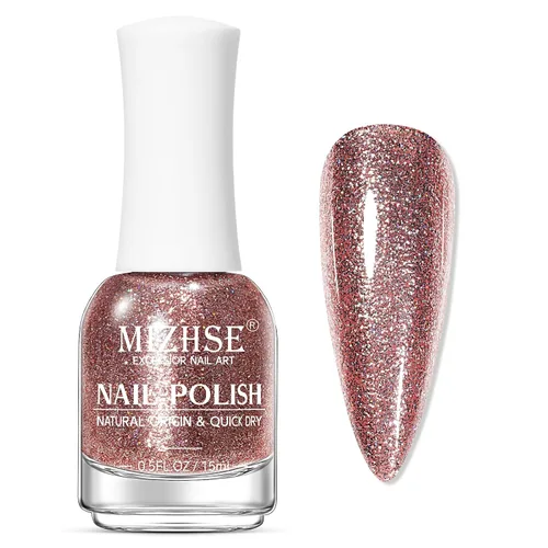 Vista 11 de MIZHSE Translucent Shimmering Nail Polish, Quick Dry Clear Glitter White brillo claro