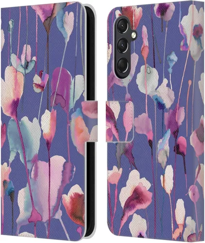 Vista 242 de Head Case Designs Officially Licensed Ninola Abstract Poppies Lilac Floral Leather Wallet Case Compatible with Samsung Galaxy A07 4G
