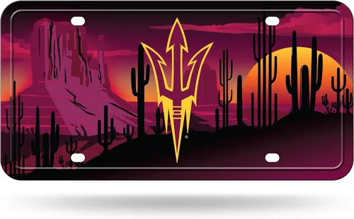 Vista 12 de NCAA etiqueta de metal para auto, negro
