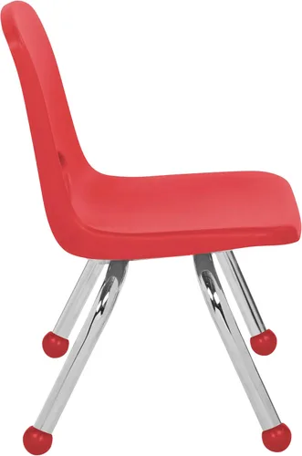 Vista 8 de FDP 15412-RD - Silla escolar apilable de 14 pulgadas con deslizadores de Rojo