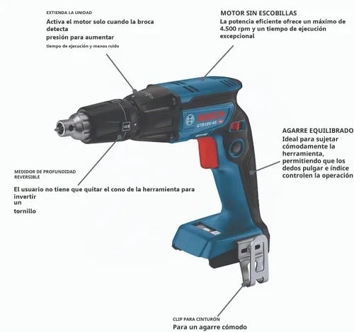 Vista 2 de Bosch GTB18V-45N 18V Sin Escobillas 1/4 In. Atornillador Hexagonal (Herramienta Sola)