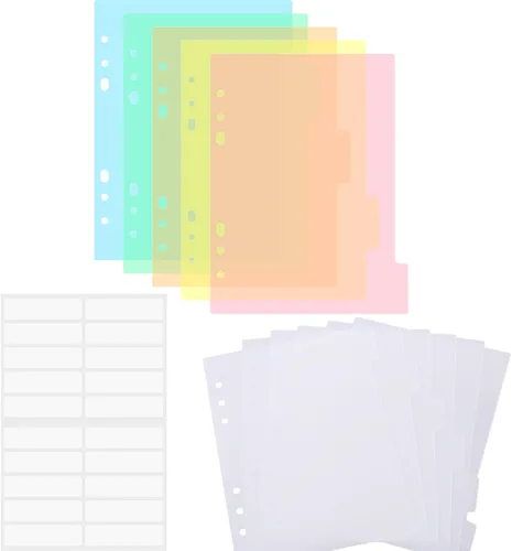 Vista 15 de BAOFALI 10PCS A5 Size Dividers for 6 Ring Binder,with Reinforced Edge and 10 Tabs,Paper Index Divider Category Page Tab Indexing Cards Die and Stamp