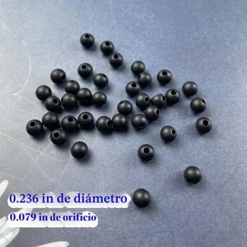 Vista 3 de Abalorios de silicona, 120 piezas de 6 mm abalorios redondos de silicona para hacer llaveros, pulseras, collares, aretes, joyas, manualidades DIY