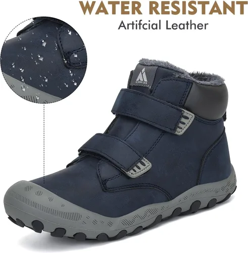 Vista 2 de Mishansha - Botas de senderismo para niños y niñas, longitud hasta el tobillo, resistentes al agua, antigolpes, antideslizantes, atléticas, para uso