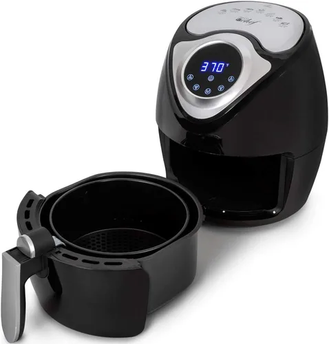Vista 4 de Deco Chef Freidora de aire digital eléctrica sin aceite de 3.7 cuartos de galón para freír saludable (DAIRFR) con guante de horno resistente al