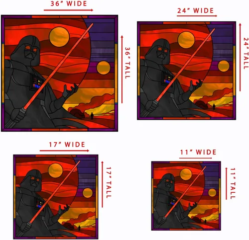 Vista 4 de SW Vader - Lámina para vidrieras (11 x 11 pulgadas)