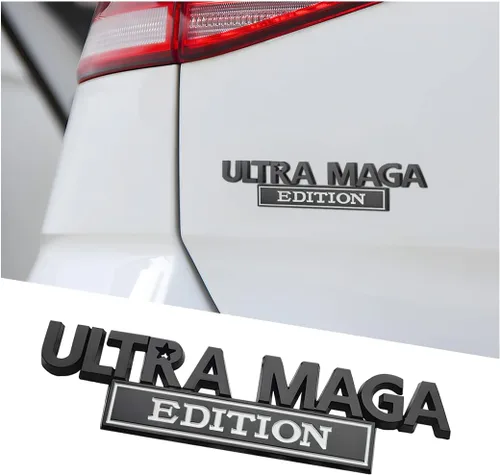 Vista 9 de AICEL Ultra MAGA Edition Emblemas, calcomanías 3D elevadas de metal completo, etiquetas clásicas de personalidad con adhesivo fuerte, calcomanías