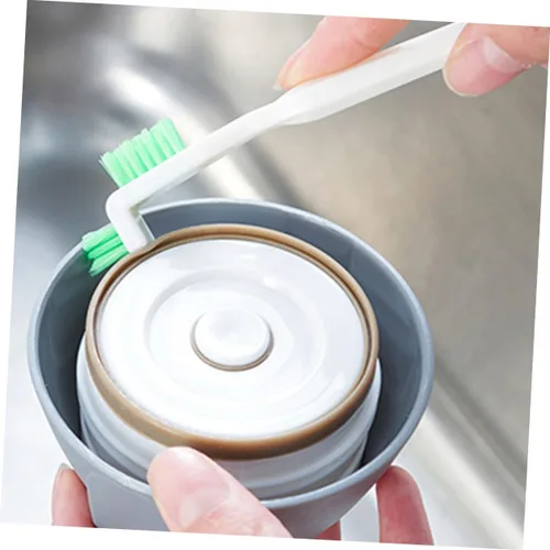Vista 7 de KALLORY Juego de 3 cepillos de taza con mango ergonómico, pequeños cepillos de limpieza para botellas, ventanas de cocina y limpieza más suave sin