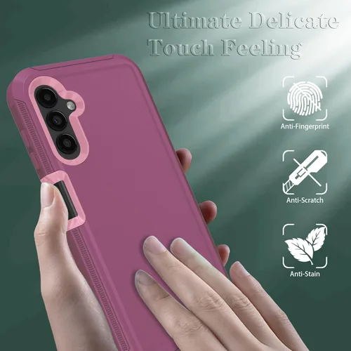 Vista 5 de ONOLA Funda compatible con Samsung Galaxy A14 5G con protector de pantalla HD, resistente a los golpes y a las caídas de servicio pesado, funda de 3