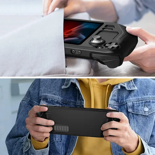 Vista 7 de Fintie Case Compatible with Steam Deck, Soft Silicone Protective Cover, Anti-Slip Shockproof Case for Steam Deck (Black)