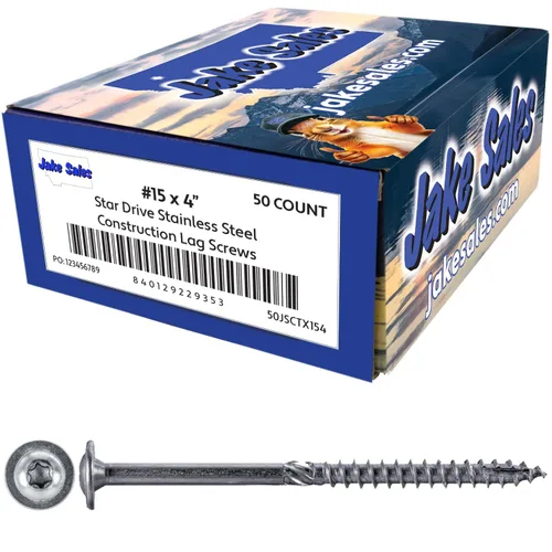 Vista 41 de Jake Sales Tornillo de retraso de construcción #14 x 1 - Tornillo de retraso estructural resistente con accionamiento Torx/Star Drive