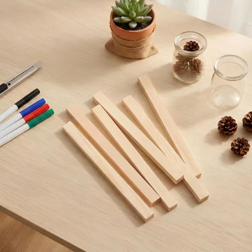 Vista 9 de Elsjoy Paquete de 50 varillas cuadradas de madera de 1/2 x 12 pulgadas, palos de madera de pino sin terminar para manualidades, proyectos