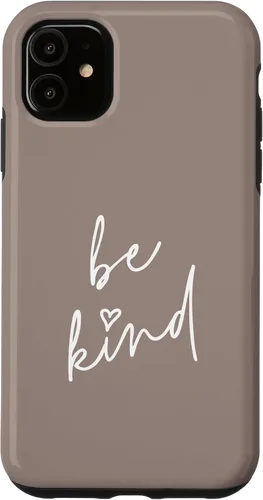 Vista 8 de Be Kind - Funda para iPhone 17, diseño de frase inspiradora positiva (marrón topo)