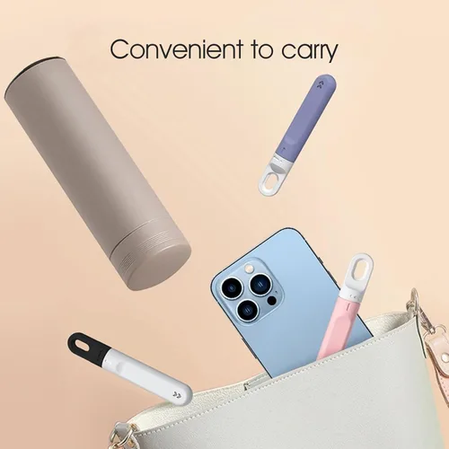 Vista 6 de 3 piezas de cortador de cajas pequeñas, cuchillo utilitario pequeño, mini cortador de caja rosa para mujeres que gira para retraer el abridor
