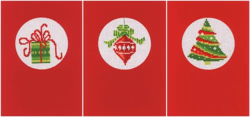 Vista 11 de Vervaco Kit de tarjeta de felicitación de punto de cruz contada 4.2 "X6" 3/Pk-Christmas Gnomos en Aida (14 unidades) -V0185078