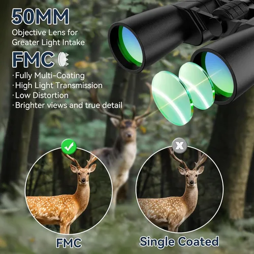 Vista 5 de Prismáticos de 10-30X50 de Alta Potencia con Zoom para Adultos - Prismáticos Profesionales Militares HD con Prisma BAK4/Lente FMC/Vista