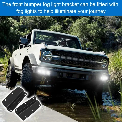 Vista 2 de Soporte de montaje de luces antiniebla LED para parachoques delantero compatible con Ford Bronco de 2 puertas 4 puertas 2021 2022 2023 2024 2025