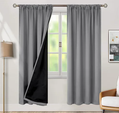 Vista 71 de BGment - Cortinas opacas para sala de estar de 63 pulgadas de largo, juego de 2 paneles, cortinas para oscurecer toda la habitación, cortinas