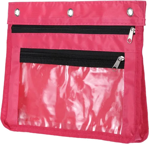 Vista 13 de PATIKIL Estuche expandible para lápices de 3 anillos, 1 paquete de tela Oxford de gran capacidad con cremallera, estuche para oficina y hogar