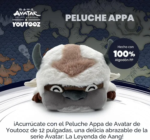 Vista 2 de Youtooz Muñeco de felpa de 30 cm de Appa de Avatar El último maestro del aire - Suave 100% algodón rellenable coleccionable