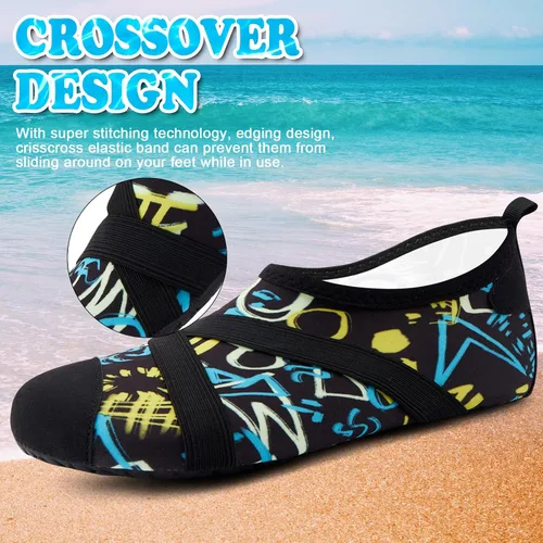 Vista 4 de VIFUUR Zapatos de agua para hombre y mujer, calcetines acuáticos de secado rápido para playa, natación, yoga, deportes al aire libre