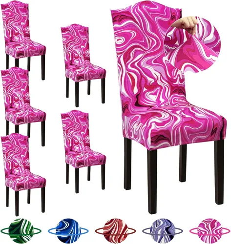 Vista 52 de Sufdari Juego de 4 fundas para sillas de comedor, color beige, antideslizantes, de elastano, elásticas, para comedor, hotel (Grande)