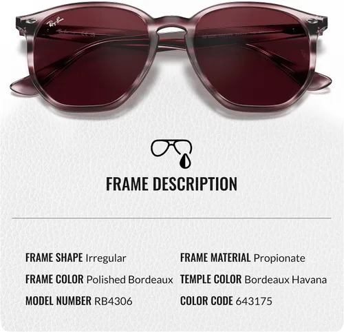 Vista 3 de Ray-Ban RB4306 - Gafas de sol de forma cuadrada redonda con kit oficial de gafas