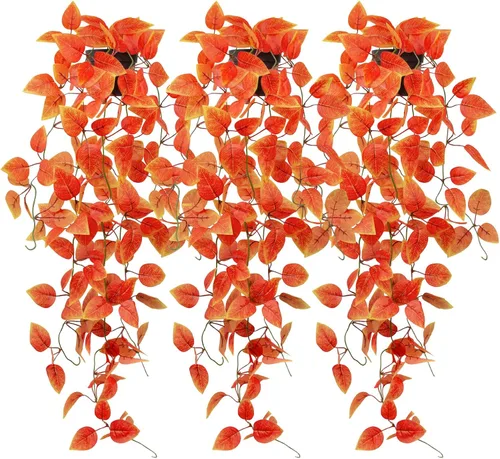 Vista 16 de LOYWREE Plantas Artificiales de 35.4 Pulgadas en Maceta Negra Plantas Colgantes Falsas Realistas en Maceta con Hiedra Artificial y Pothos - Ideal