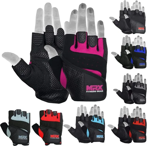 Vista 10 de MRX Guantes de levantamiento de pesas Pro Series Gym Fitness Entrenamiento Culturismo Guantes Tamaños