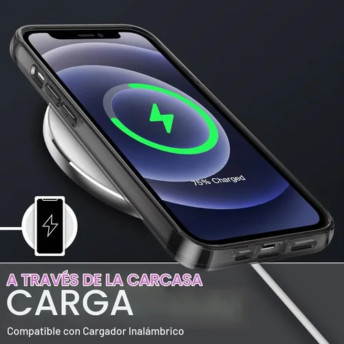 Vista 7 de JETech Funda 5 en 1 para iPhone 12, antiamarilleo, color negro