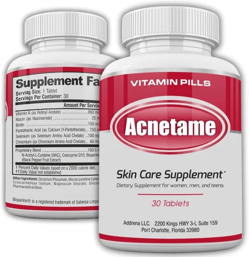 Vista 10 de Acnetame Píldoras para el acné, paquete de 2 120 píldoras, suplementos vitamínicos para brotes de acné, tabletas hormonales para eliminar la piel