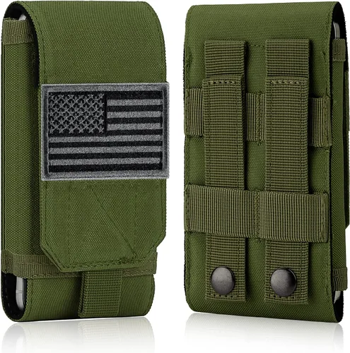 Vista 9 de Funda táctica Molle para teléfono, bolsa resistente con parche de bandera para iPhone 17 Pro Max/17 Pro/17/16 Pro Max/16 Plus/15 Pro Max/14 Pro