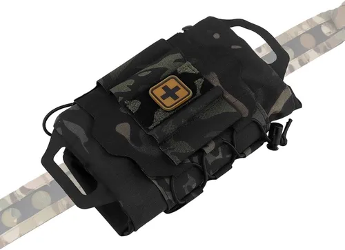Vista 2 de Molle táctico bolsa de primeros auxilios sistema de dos piezas Micro Med kit senderismo bolsa de caza