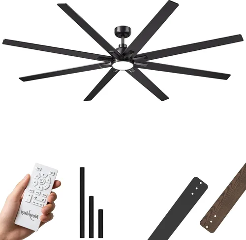 Vista 10 de Newday Ventilador de techo impermeable IP66 de 52 pulgadas con luces, ventilador de glorieta resistente a la intemperie con control remoto, LED