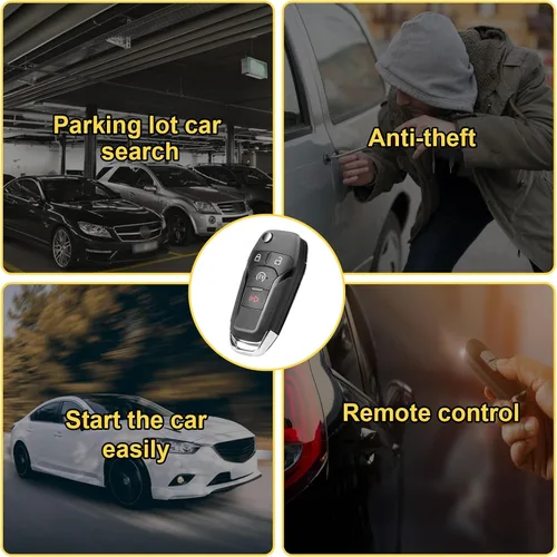 Vista 4 de Llavero Flip Key Compatible con 2015 2017 2016 2017 2018 2019 2020 Ford F150 F250 F350 F450 F550 Super Duty Ranger XLT Raptor, Control Remoto