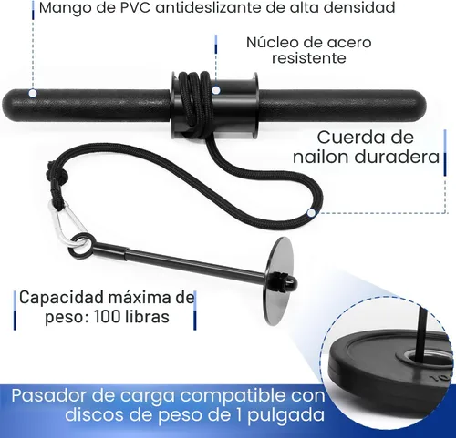 Vista 3 de Yes4All Pistola de muñeca y antebrazo, desarrolla una fuerza de agarre masiva y músculos con rodillo de muñeca de acero y rodillo de antebrazo, A.