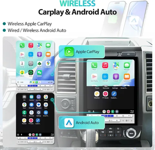 Vista 3 de LINKSWELL Lite2 - Estéreo de coche estilo T para Ford F150 2015-2022 Para Ford F150 F250/350/450 Radio de coche 4+64G unidad principal con Carplay