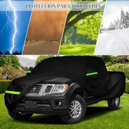 Vista 6 de Funda impermeable de repuesto para camioneta Nissan Frontier Crew Cab cama de 5 pies, 6 capas para todo tipo de clima, cubierta de camión con puerta