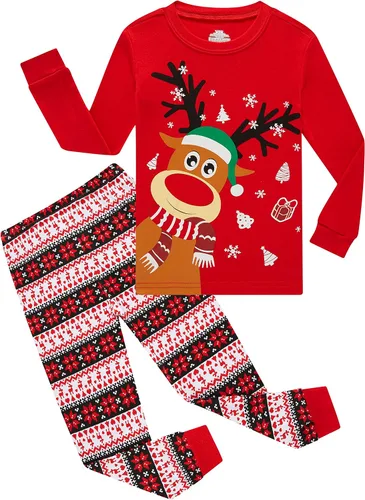 Vista 7 de Family Feeling - Conjunto de pijama de 2 piezas para niños y niñas pequeños, ropa para dormir 100 % algodón