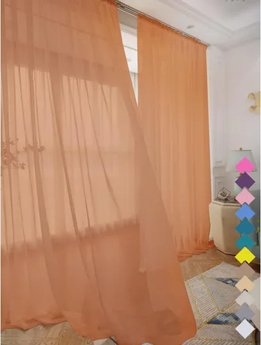 Vista 28 de L&TEC Cortinas traslúcidas para la ventana de color beige, 2 paneles de 48x45 pulgadas, con bolsillo básico para la barra de la cortina