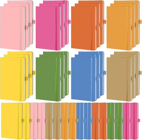 Vista 9 de Laumoi Paquete de 40 cuadernos de bolsillo, tamaño A6, mini diario de tapa dura, cuadernos forrados de cuero PU de 3.5 x 5.5 pulgadas, bloc de notas