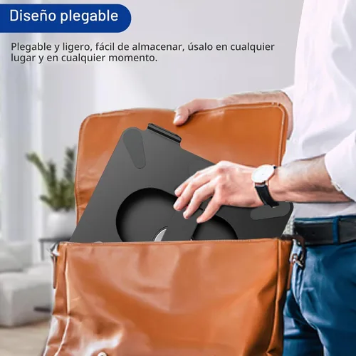 Vista 9 de BESIGN LSX7 - Soporte para laptop con base giratoria de 360°, elevador ergonómico ajustable para portátil, soporte plegable para computadora Negro
