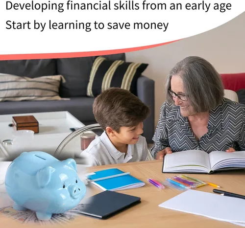 Vista 6 de Alcancía de cerdo de cerámica para niños, banco de dinero para adultos, Gilrs Alcancias de Dinero para adultos niños, banco de monedas, decoración