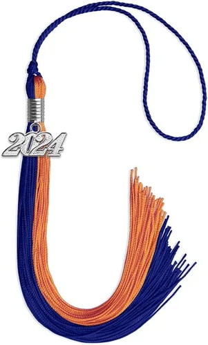 Vista 279 de Endea Graduation Borla de doble color con gota de fecha plateada (negro/oro antiguo, 2025)