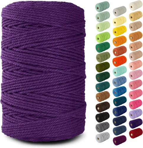 Vista 88 de Nook Theory Hilo de macramé de 3mm 109 yardas - Cuerda de macramé suave de 4mm, 5mm perfecta para nudos - Suministros de macramé para colgadores