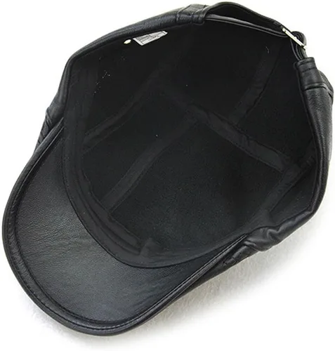 Vista 3 de Gorra de cuero para hombre, diseño de Ivy Gatsby, sombrero de caza para golf, Café (Light Coffee)