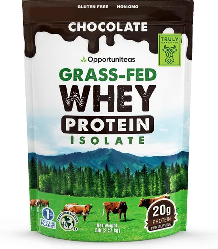 Vista 18 de Proteína de suero de chocolate en polvo, aislado de suero alimentado con pasto + cacao orgánico + azúcar real + sal del Himalaya, delicioso sabor