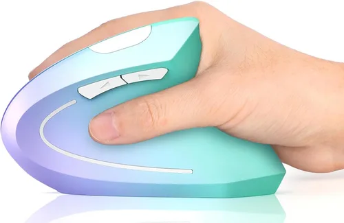 Vista 12 de Lekvey Ratón ergonómico, recargable 2.4G USB vertical inalámbrico, azul